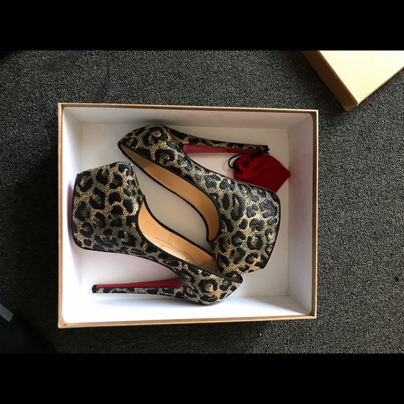 Leopard skin Red Bottoms size 37.5 - Picture 2 of 7